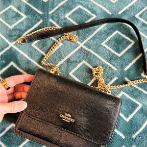 Coach Black Crossbody Bag with Gold Chain